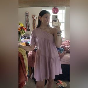 light pink one shoulder dress! US M!